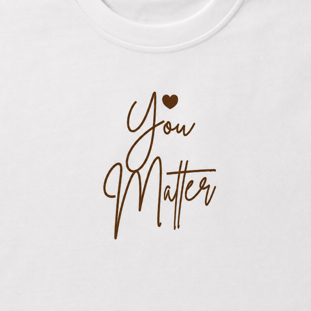 You Matter Cropped Boxy T-Shirt - Chocolate