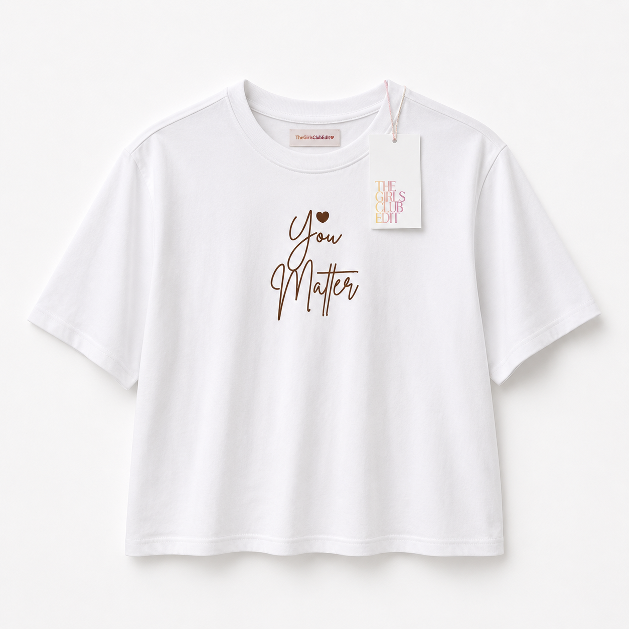 You Matter Cropped Boxy T-Shirt - Chocolate